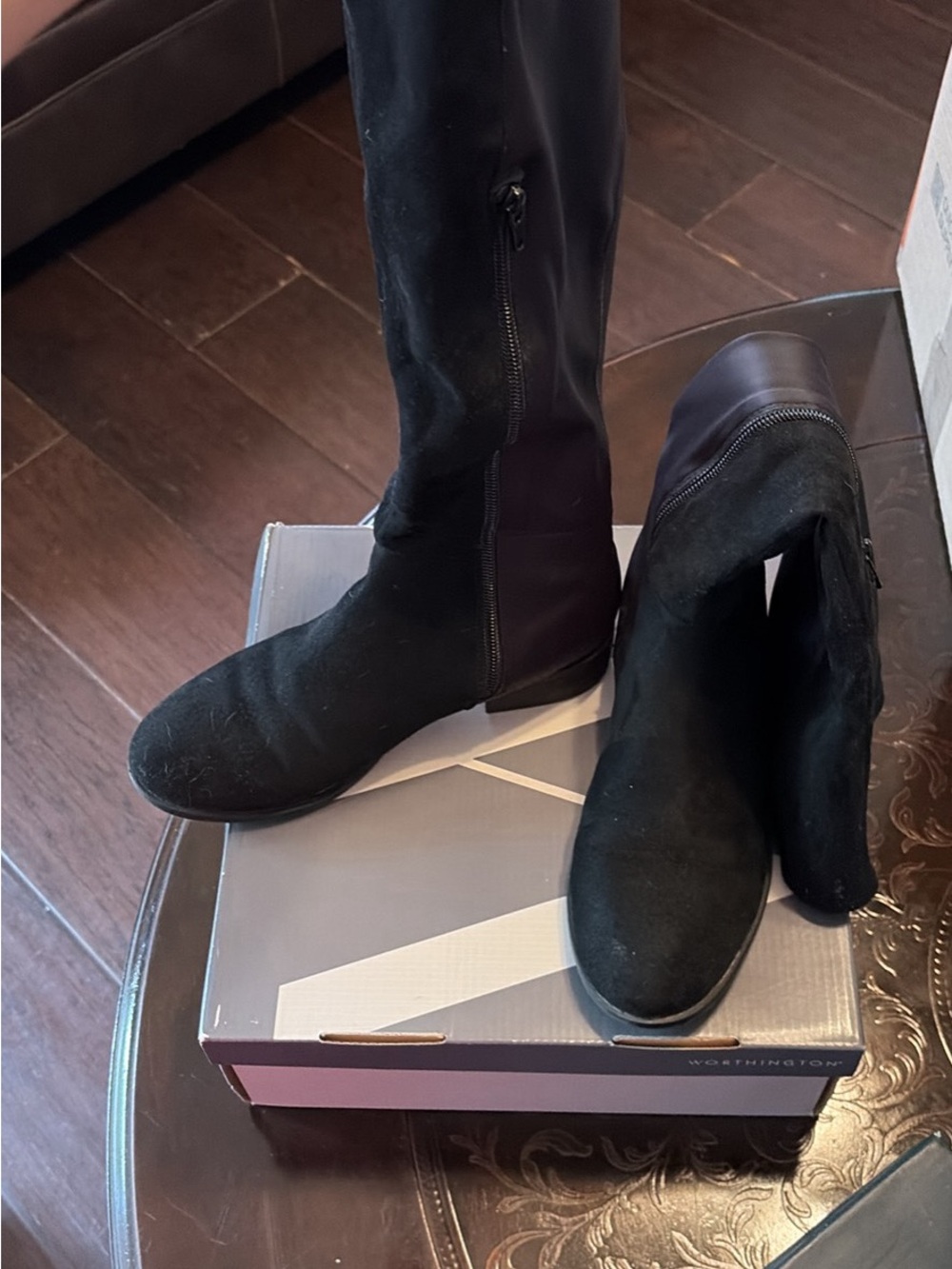 Worthington Black Over-the-Knee Zip-Detail Boots
